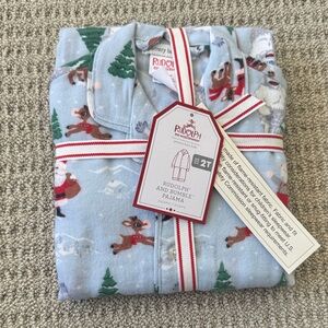 Potterybarn Kids Rudolph Pajamas - Blue 2T